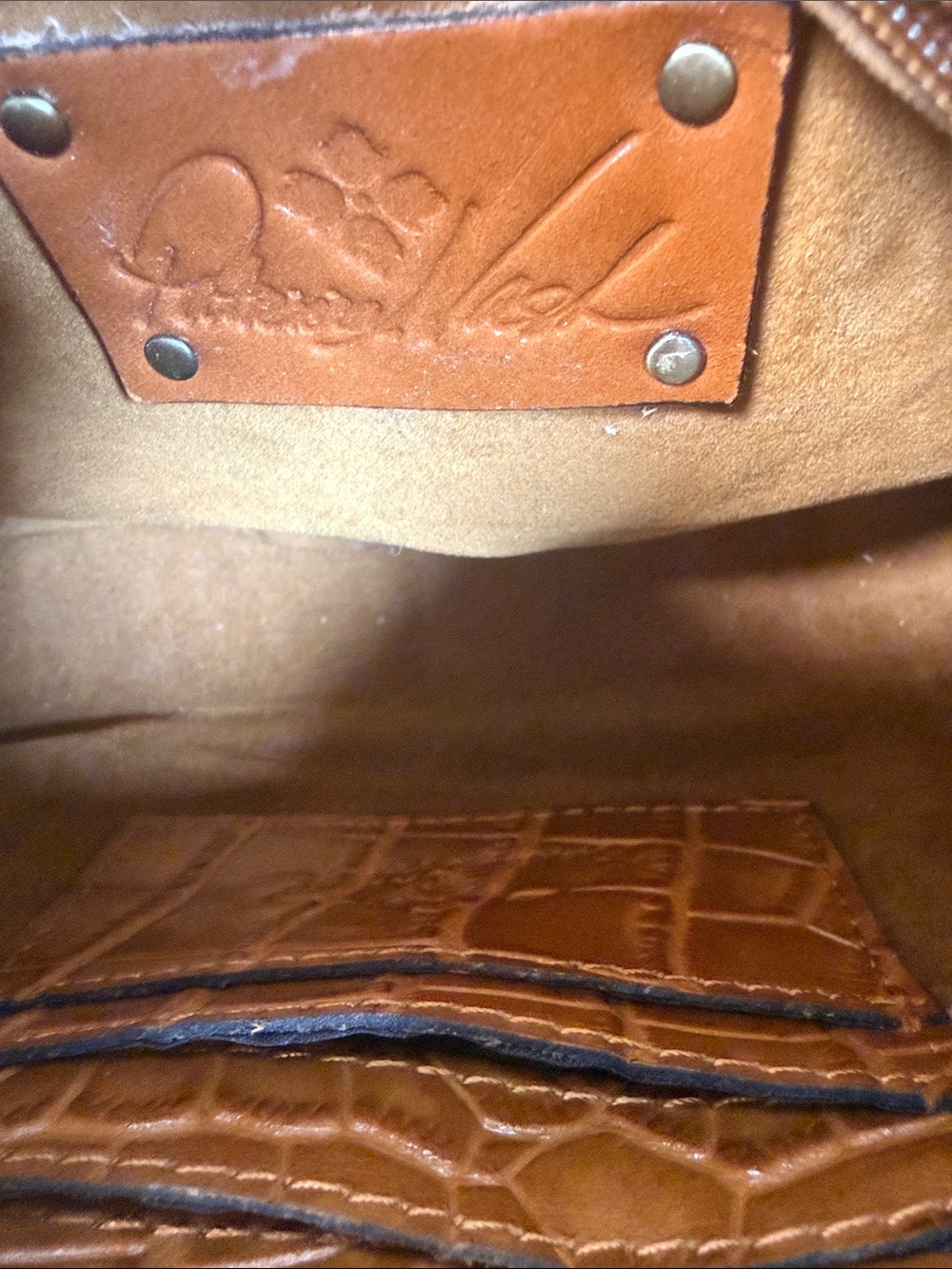 Patricia Nash Croc-Embossed Tan Crossbody Bag - Picture 5 of 5